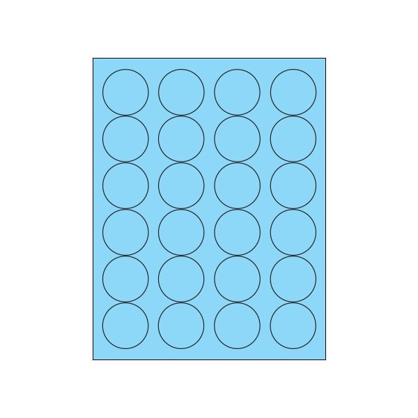 Bsc Preferred 1 2/3'' Fluorescent Pastel Blue Circle Laser Labels, 2400PK BUY00015916 - main